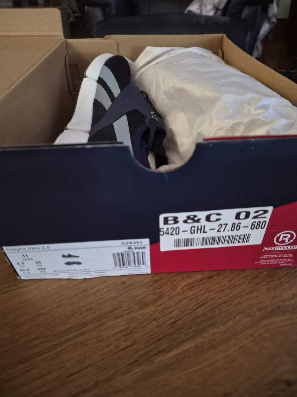 Reebok Men's Navy and White Slip-On Sneakers